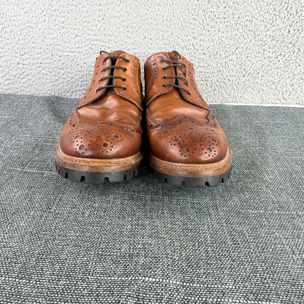 Antonio Maurizi Wingtip Brogue Mens 12 Brown Leather Lug Sole Derby 46 Italy